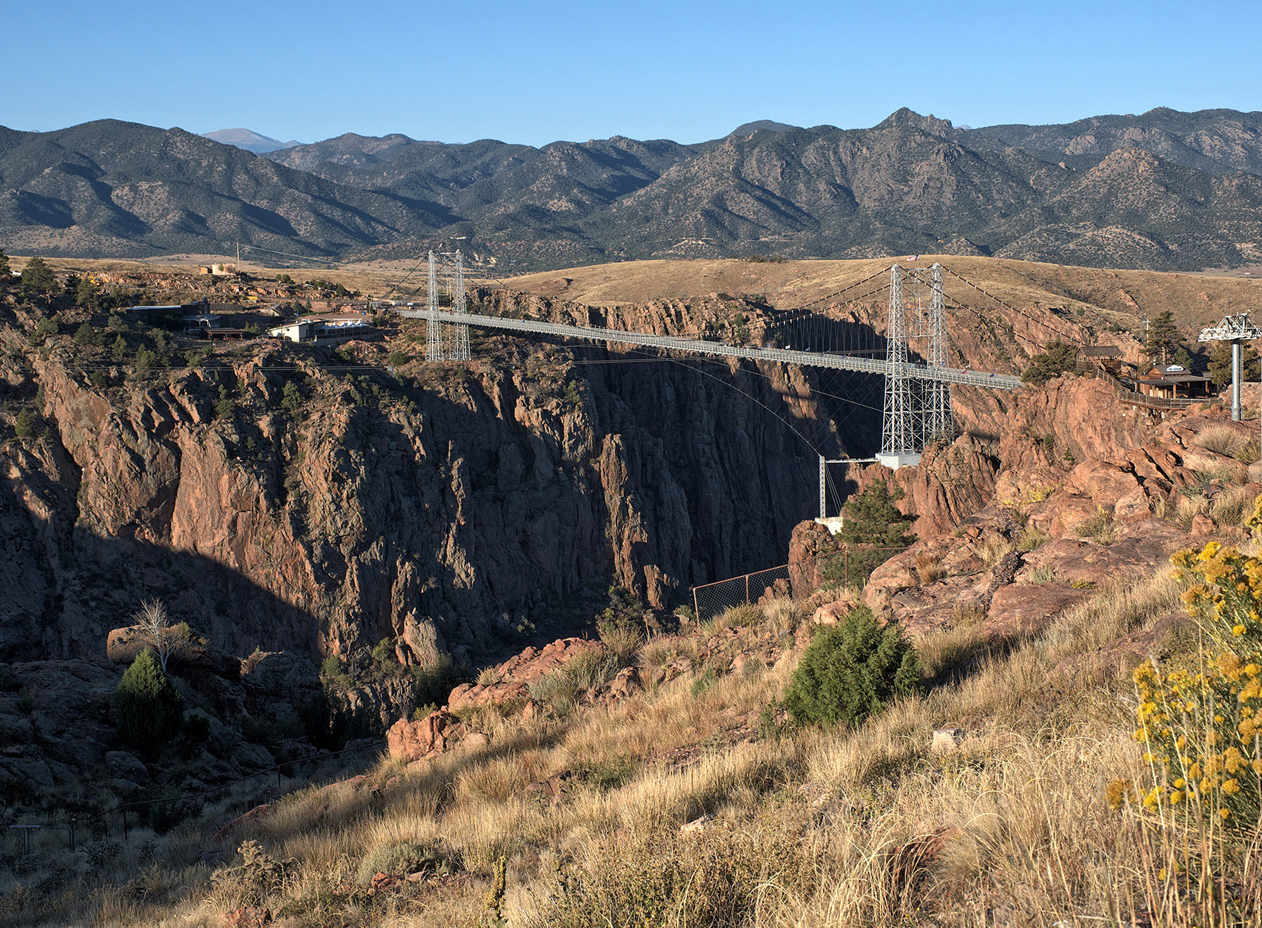 Royal Gorge and bridge near Cañon City.  The geologic history is similar to Black Canyon of the Gunnison.