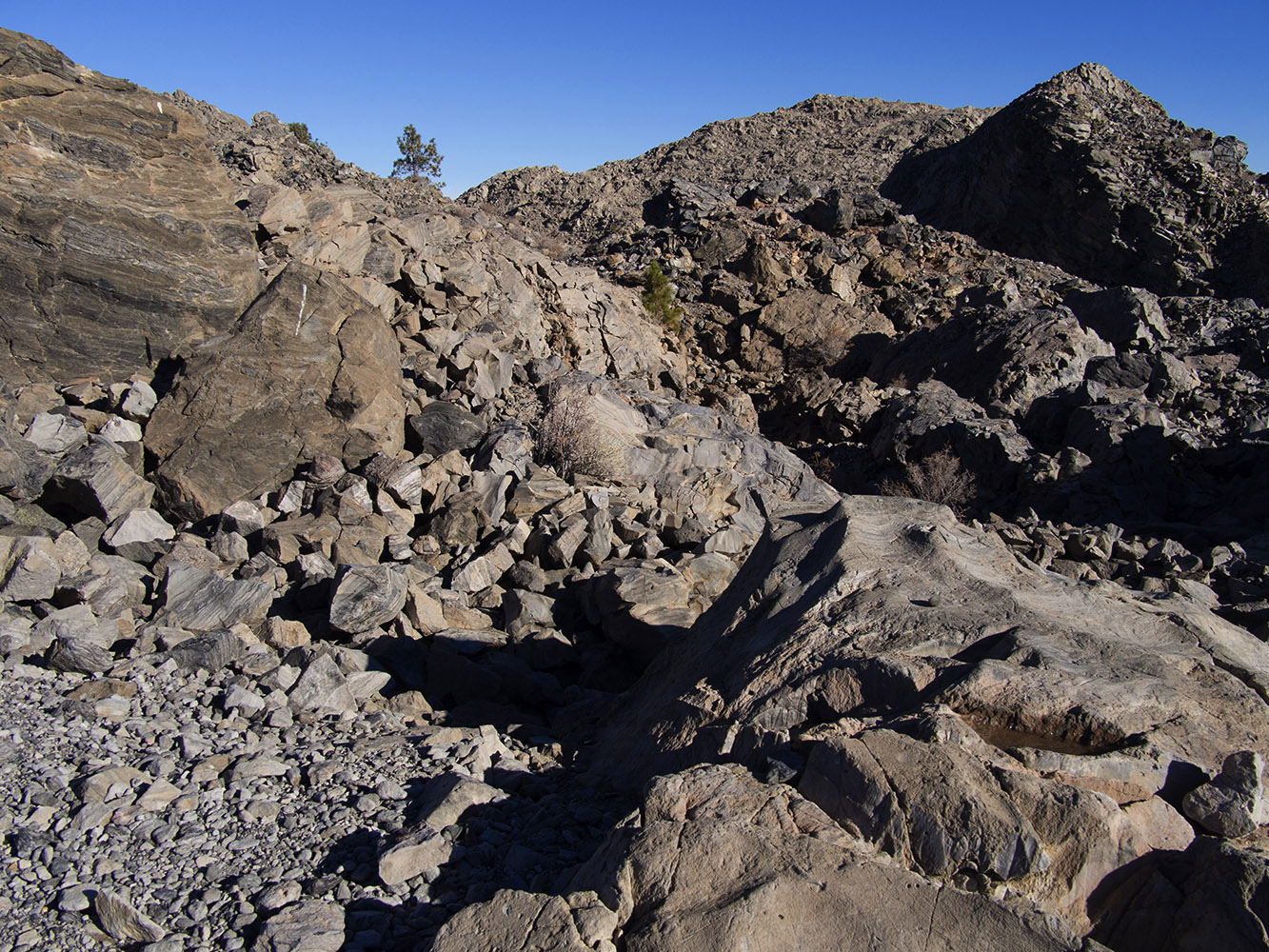 Panum Crater:  Large blocks of pumice and obsidian form the crater plug.