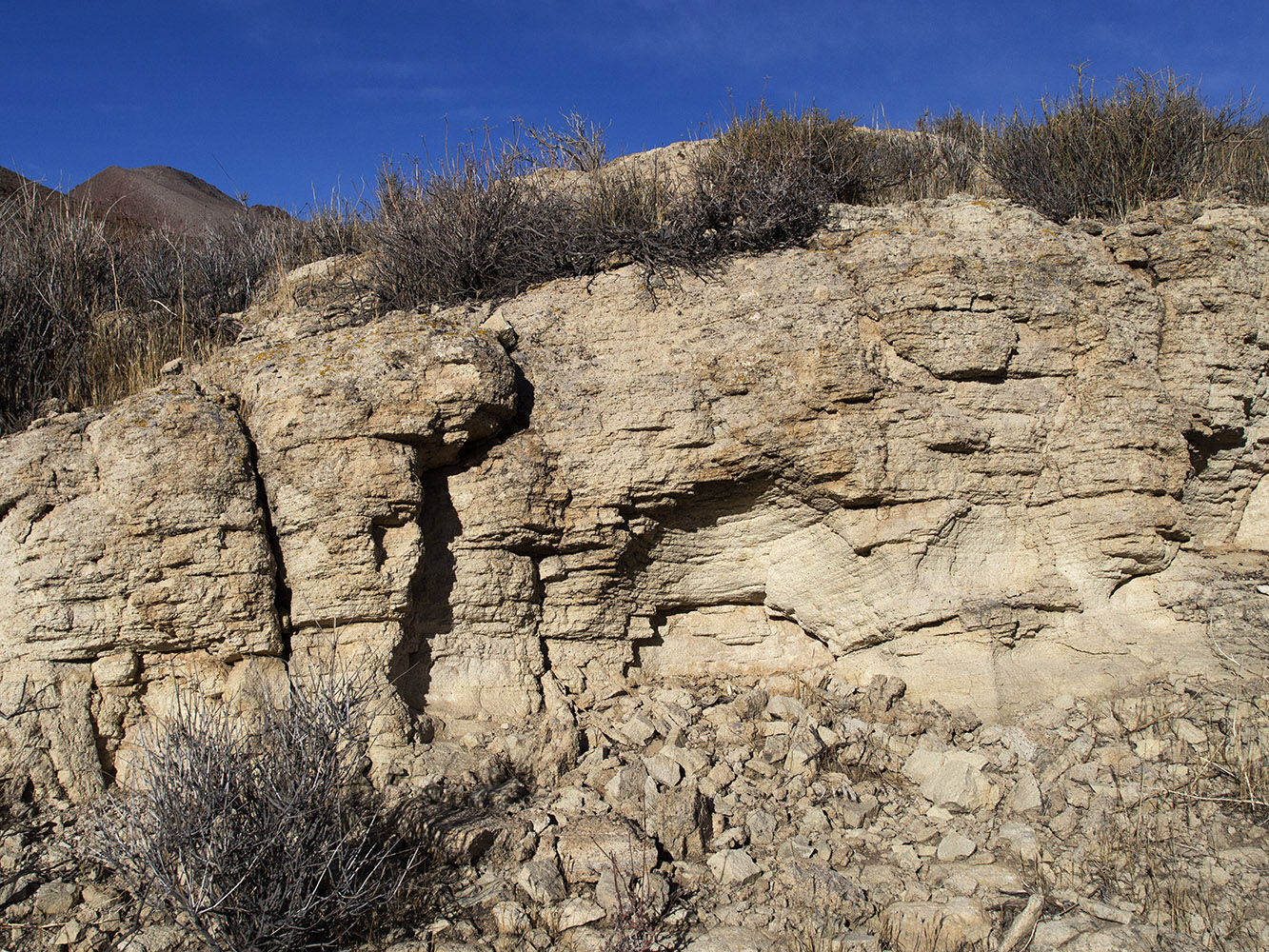 Volcanic tuff in an area next to Titus Canyon Road on the way to Red Pass.