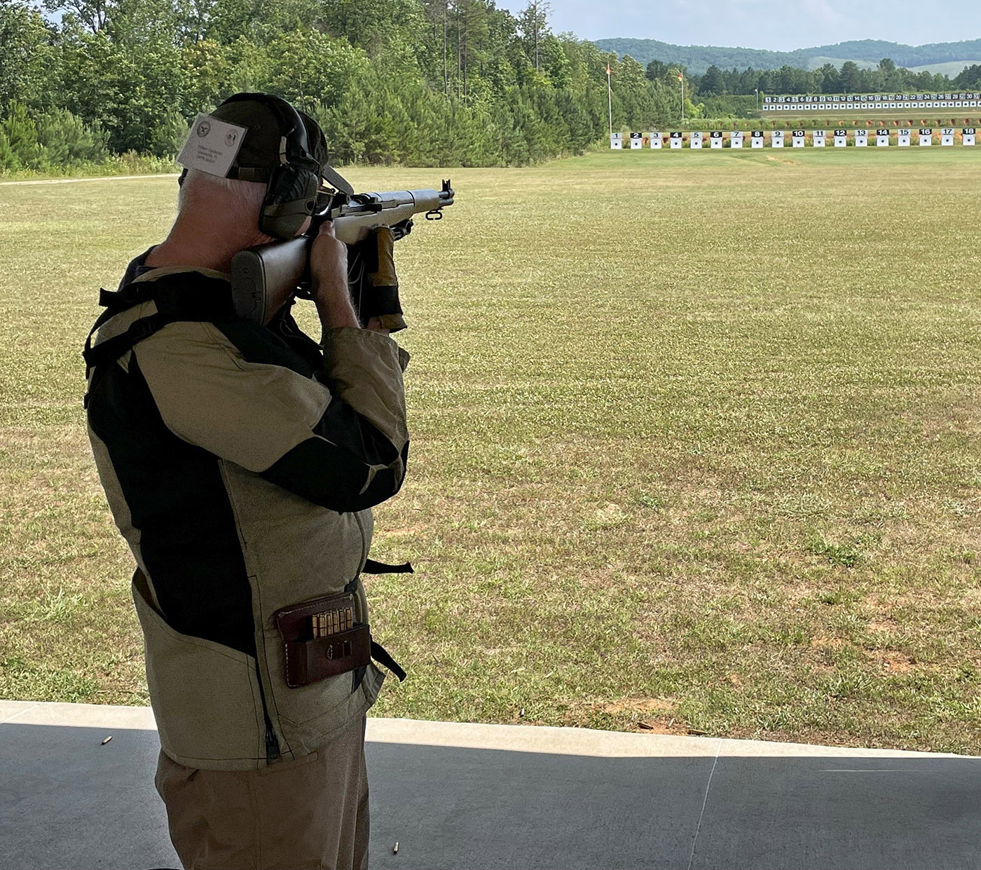 Shooting offhand at one of the Garand/Springfield matches.  A poor offhand score relegated me to the land of bronze medals and a placement of 54th out of 116.