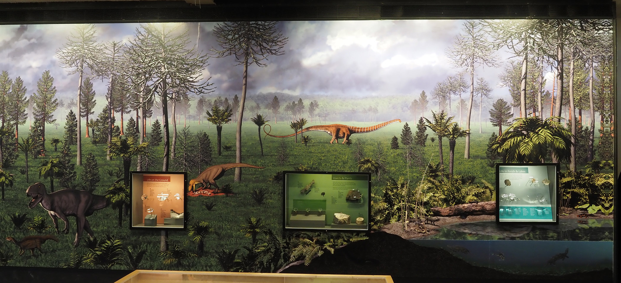 Painting of the Jurassic Period terrain in the Dinosaur Quarry.